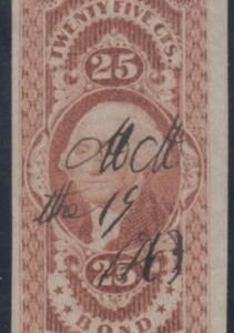US R43a Revenues VF - XF Used - Large Margins, 1863 Pen Cancel cv $300