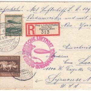 Germany 1936 6th No. Am. Flight of Hindenburg with C57-C58 + B90