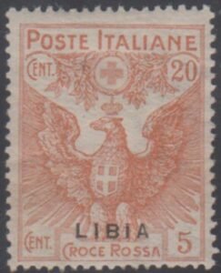 Libya B3 var. VF Mint LH Overprint at Bottom cv £40.00