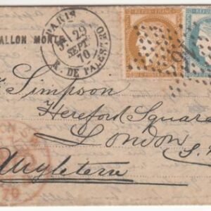 France Ballon Monte Le "Celeste" a completely fabricated letter