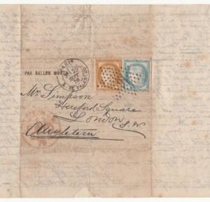 France Ballon Monte Le "Celeste" a completely fabricated letter