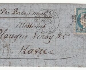 France Ballon Monte Le "Colonel Charras" VF Paris to Havre