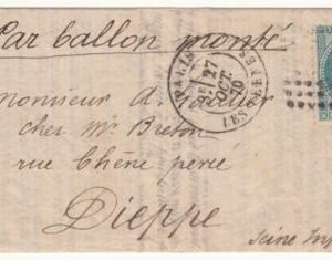 France Ballon Monte Le "Colonel Charras" VF Paris to Dieppe