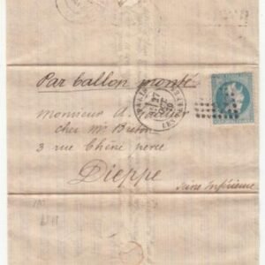 France Ballon Monte Le "Colonel Charras" VF Paris to Dieppe