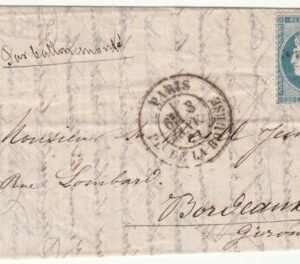 France Ballon Monte: Le "Newton" VF folded wrapper Paris to Bordeaux