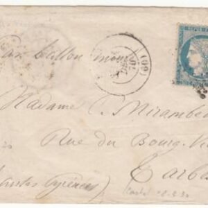 France Ballon Monte: Le "Newton" cover Paris Tarre Backstamp