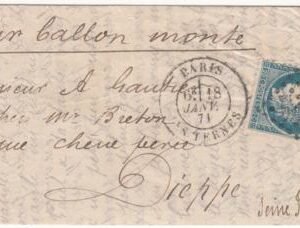 France Ballon Monte:Le "General Bourbaki" VF Paris to Dieppe