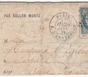 France Ballon Monte: Ballon Monte stationery meant to travel but War ended