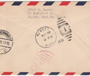 US 1931 Catapult Cover, S.S. Bremen  - Southampton, May