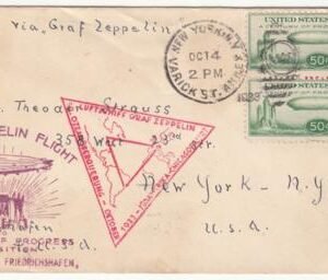 US 1933 C18 Pair on Zeppelin Chicago Flight from New York