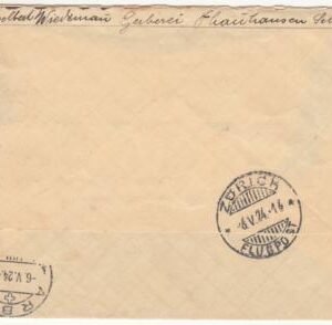 Germany 1924 Early Airmail Cover Sent to Switzerland