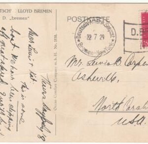 Germany 1929 PPC Bremen - New York, Picture depicts the Bremen