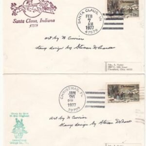 US 1702 2 Covers, 1 Cancelled Santa Claus IN, 1 Cancelled Christmas FL