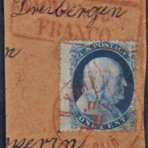 US 24 Early Classics Ave Used On Piece NY to Germany Nice Cancels cv $52