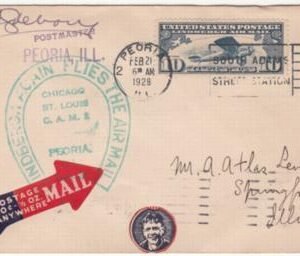 US 1928 "Lindbergh Again Flies the Airways" with C10 Signed by PM