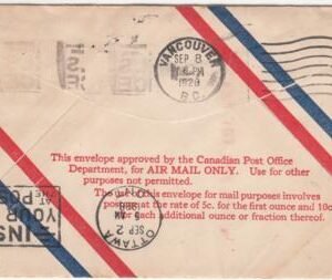 Canada 1928 Special Trans-Canada Flight Ottawa - Vancouver, Signed by Pilot A.E. Godfrey