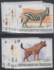 World Wildlife Fund Burundi 589a - 601a Overprint VF - XF NH cv $1,000