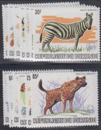 INV-20115itExt_dfce369e-8dd4-4a03-9c55-97cbe4422a1c World Wildlife Fund Burundi 589a - 601a Overprint VF - XF NH cv $1,000