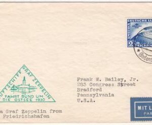 Germany 1930 Baltic Sea Flight with C38 "Moon Over Zeppelin" Variety