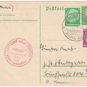 Germany 1938 LZ130 in Sedentenland Flight Card