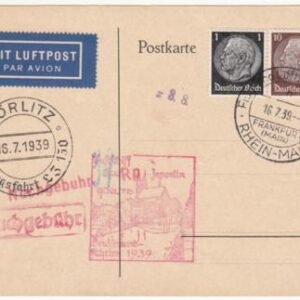 Germany 1939 Zeppelin Flight Card to Goerlitz