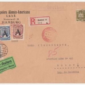 Germany 1926 Oversized Hamburg - Bogota SCADTA Commercial Cover