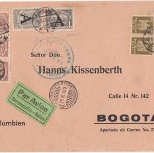 Germany 1927 Oversized Hamburg - Bogota SCADTA Commercial Cover