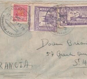 Paraguay 1937 (Feb 17) Early Airmail Commercial Cover to France