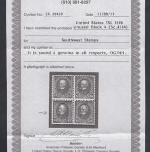 US 284 Bureau & Regular Issues Fine + Mint NH Pristine, Weiss Cert for Block cv $475