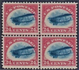 US C3 Airmails LH Very Slow Plane Centerline Block