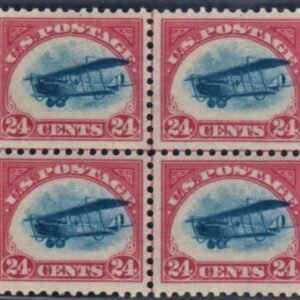 US C3 Airmails LH Very Slow Plane Centerline Block