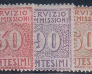 Italy "Service Commissions" Sas. 1 - 3 Fine Mint Hinged cv £220