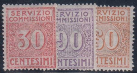 INV-20302itExt_97ba1b8a-cfc3-4823-b525-a199b6558124 Italy "Service Commissions" Sas. 1 - 3 Fine Mint Hinged cv £220