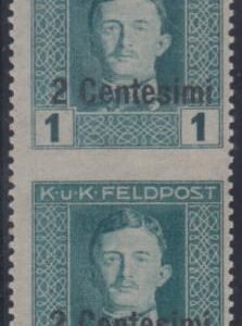 Italy - Austrian Occupation N1 Var. F - VF Mint NH Vertical Imperf Pair - AVI Cert. cv £1,500