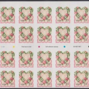 US 3274c Error VF Mint Full Imperf Pane of 20, No Die Cutting - Weiss Cert cv $1,000