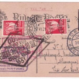 Portugal 1931 Do-X Flight Card to New York