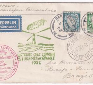 Ireland 1932 6th South America Zeppelin Flight on VF Cover