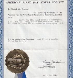 US 571 FDC on  Superb Siebold U462 large Sized Cover, with Cert.