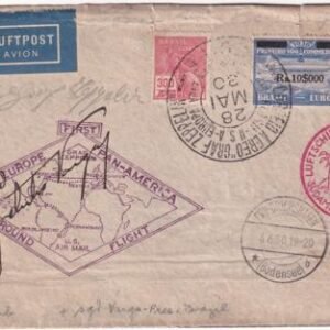 Brazil 1930 Zeppelin Flight, Rio - Friedrichshafen, Signed by Pres. Vargas