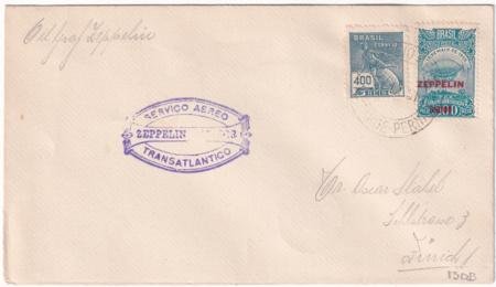 INV-20437itExt_efd10739-0a60-450b-b9b7-3a5da77d76ab Brazil 1931 2nd South American Zeppelin Flight Cover to Germany, S.130C
