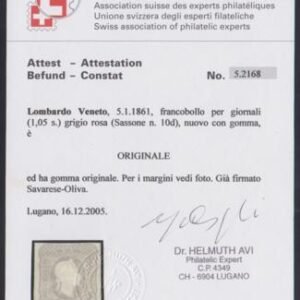 Austria P7a F - VF Mint LH Dr. Avi Cert cv $625