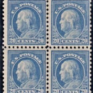 US 438 Washington / Franklin F - VF Mint NH/H Block of 4 cv $1,300