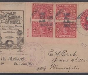 US 371 on Corner Block on 2c U411 on Registered McKeels Advertising Cover to Minneapolis.