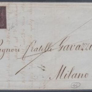 Italy Parma 4 VF Left Sheet Margin on Folded Letter to Milano, Signed Diena + Avi with Avi Cert cv $575