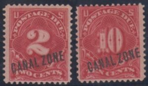 US Possessions - Canal Zone J2 - J3 Possessions F - VF Mint No Gum cv $1,150