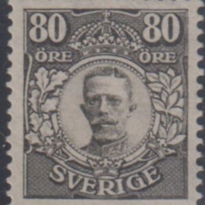 Sweden 92 XF Mint Very LH 80 Ore Black - New Obermuller Cert cv $2,100