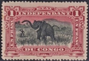 Belgian Congo 25 VF Unused H Carmine, Key Value cv $425