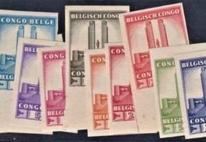 Belgian Congo 173 - 183 VF H Scarce Margin Single Imperfs cv $120