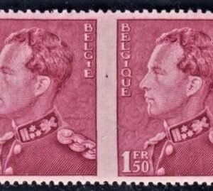 Belgium 294 VF NH Horizontal Imperf Pairs Lilac Rose