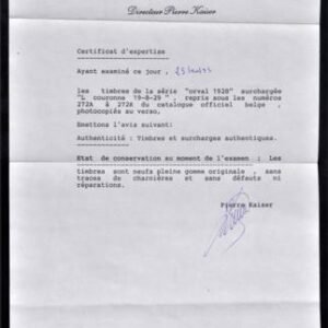 Belgium B69-77 F - VF NH Complete Set with Kaiser Cert